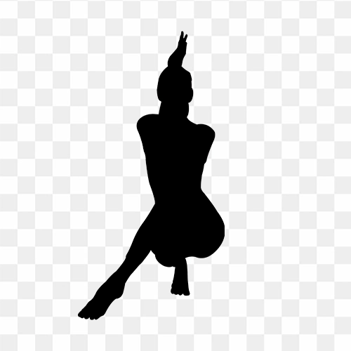 Female Yoga Fitness Silhouette Design png
